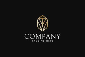 carta t e W com diamante escudo forma logotipo Projeto para butique, moda e jóias companhia vetor