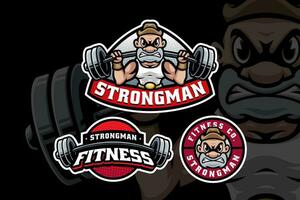 homem forte músculo mascote logotipo Projeto coleção para fitness, Academia e fisiculturista vetor