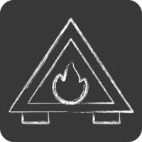 ícone fogo perigo. relacionado para bombeiro símbolo. giz estilo. simples Projeto editável. simples ilustração vetor
