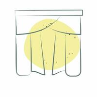 ícone cortinas 4. relacionado para cortinas símbolo. cor local estilo. simples Projeto editável. simples ilustração vetor