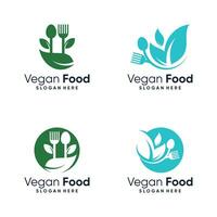 vegano Comida logotipo vetor Projeto ilustração com criativo elemento conceito