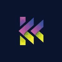 conceito do logotipo da letra k. modelo de design de emblema mínimo criativo. ícone elegante universal. logotipo de finanças de negócios premium vetor