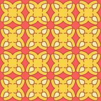 amarelo vermelho mandala floral criativo desatado Projeto fundo vetor