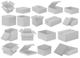Caixas de papelão cinza