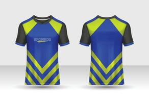 Esportes jérsei camiseta Projeto conceito vetor modelo, futebol jérsei conceito com frente e costas Visão para Grilo, futebol, voleibol, rúgbi, tênis e badminton uniforme