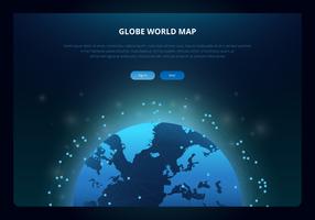 Mapa internacional do globo 3D vetor