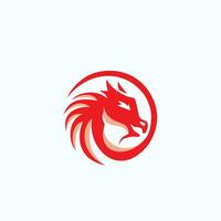 deslumbrante vermelho Dragão logotipo projeto, vermelho Dragão logotipo modelo vetor