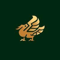 dourado Dragão logotipo Projeto. chinês Dragão ícone ilustração vetor