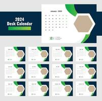 escrivaninha calendário 2024 modelo projeto, calendário 2024 vetor