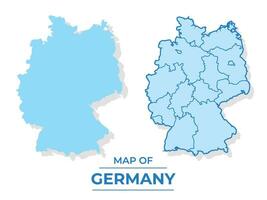 vetor Alemanha mapa conjunto simples plano e esboço estilo ilustração
