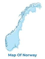 Noruega simples esboço mapa vetor ilustração