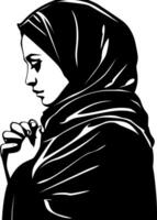 lindo muçulmano mulher dentro hijab moda silhueta vetor. ai gerado ilustração. vetor