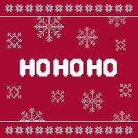 pixel arte alegre Natal cartão com flocos de neve vetor