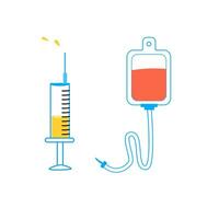 médico ícones para cuidados de saúde seringa e sangue equipamento. vetor ilustração isolado. pode usar para médico fundo.