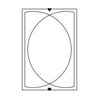 namorados dia amor estético retângulo quadro, Armação com corações na moda monoline geométrico minimalista linear forma para social meios de comunicação ou poster Projeto vetor