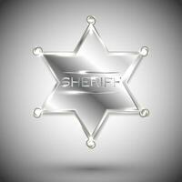 vetor prata xerife Estrela isolado em branco fundo. vetor de seis pontas Estrela