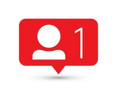 seguidor notificação. social meios de comunicação ícone do utilizador. do utilizador botão, símbolo, placa vetor