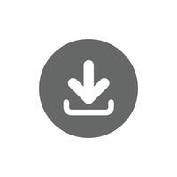 eps10 vetor cinzento baixar ícone isolado em branco fundo. Envio botão. carga símbolo dentro círculo.