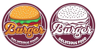 vetor hamburguer mascote logotipo modelo