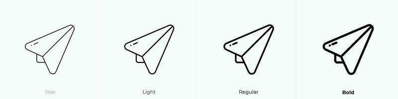 avião ícone. afinar, luz, regular e negrito estilo Projeto isolado em branco fundo vetor