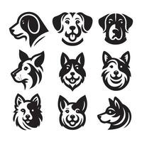 cachorro cabeça ícone. plano estilo. desenho animado cachorro face. vetor ilustração. silhueta simples. animal logótipo conceito. logotipo Projeto modelo.
