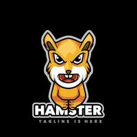 fofa hamster Bravo mascote logotipo vetor