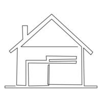 casa solteiro linha contínuo esboço vetor arte desenhando e simples 1 linha casa minimalista Projeto