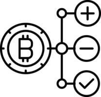 bitcoin estrutura esboço vetor ilustração ícone