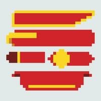 uma pixel arte estilo do uma vermelho e amarelo vetor