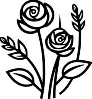 rosas, Preto e branco vetor ilustração