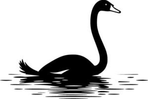 cisne - Preto e branco isolado ícone - vetor ilustração