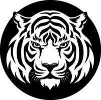 tigre - Preto e branco isolado ícone - vetor ilustração