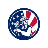 mascote ícone mecânico americano
