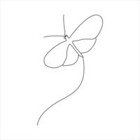 borboleta contínuo 1 linha desenho. vetor ilustração do vários inseto formulários dentro na moda esboço estilo