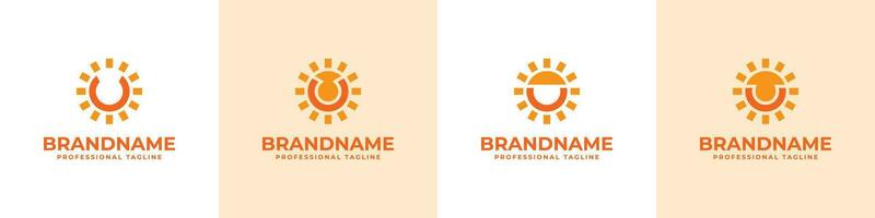 carta você Sol logotipo definir, adequado para o negócio relacionado para solar com você inicial vetor