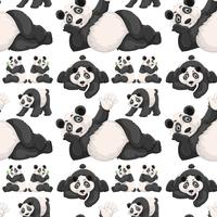 Plano de fundo sem emenda com panda bonito vetor