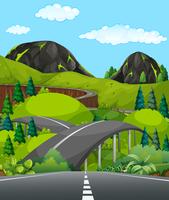 Uma estrada de montanha natural vetor