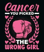 design de camiseta de câncer de mama vetor