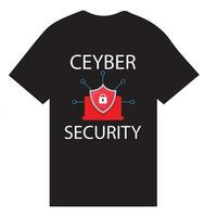 cyber segurança t camisa Projeto vetor