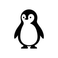 simples pinguim logotipo recortado vetor ícone ilustração