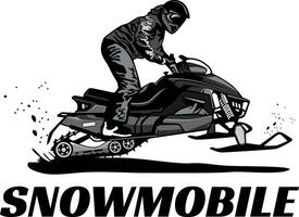 vetor de design de logotipo de trilhas de snowmobile