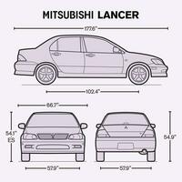 2003 Mitsubishi lanceiro carro projeto vetor