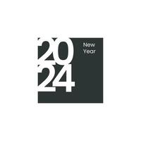 Novo ano 2024 cumprimento cartão bandeira folheto esfolador minimalista elegante Projeto isolado sólido cor vetor