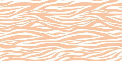desatado padronizar com abstrato zebra listras. animal impressão dentro delicado pêssego cor. vetor gráficos.