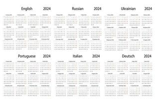 calendário 2024 vetores. vetor