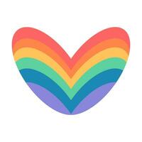 arco Iris coração. fofa desenho animado símbolo do lgbt orgulho mês. vetor ilustração isolado em branco fundo.
