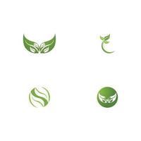 logotipos da ecologia de folhas verdes vetor