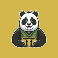 fofa panda personagem vetor