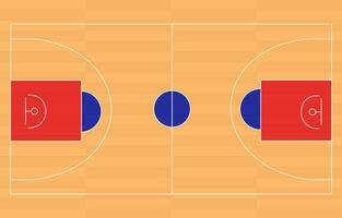 basquetebol quadra chão com uma linha em a madeira textura vetor ilustração