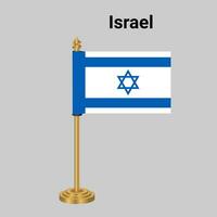 Israel bandeira com escrivaninha em pé vetor